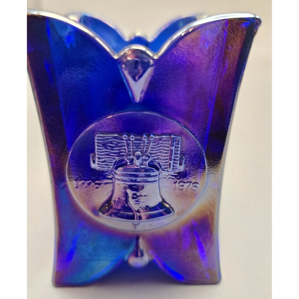 Vintage Toothpick Holder Limited Edition Carnival Glass  Bicentennial 1976